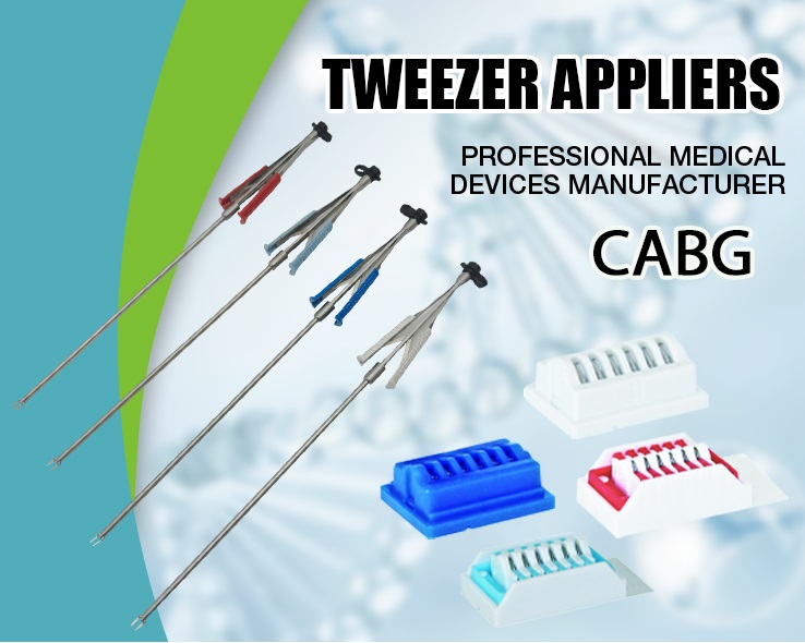 Tweezers applier for titanium ligating clips